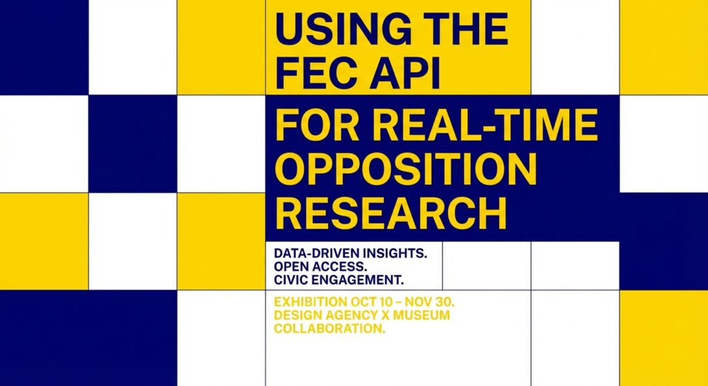 Dashboard showing real-time campaign finance data from the FEC API for opposition research