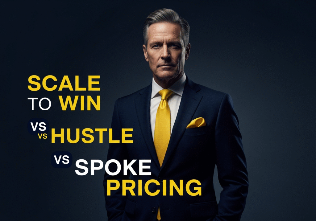 Chart comparing Scale to Win vs Hustle vs Spoke pricing for political campaigns
