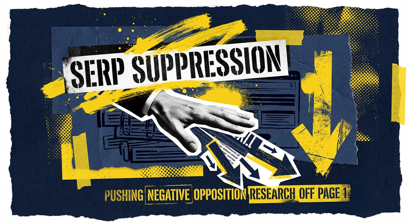 Democratic campaign manager analyzing search engine results on a laptop