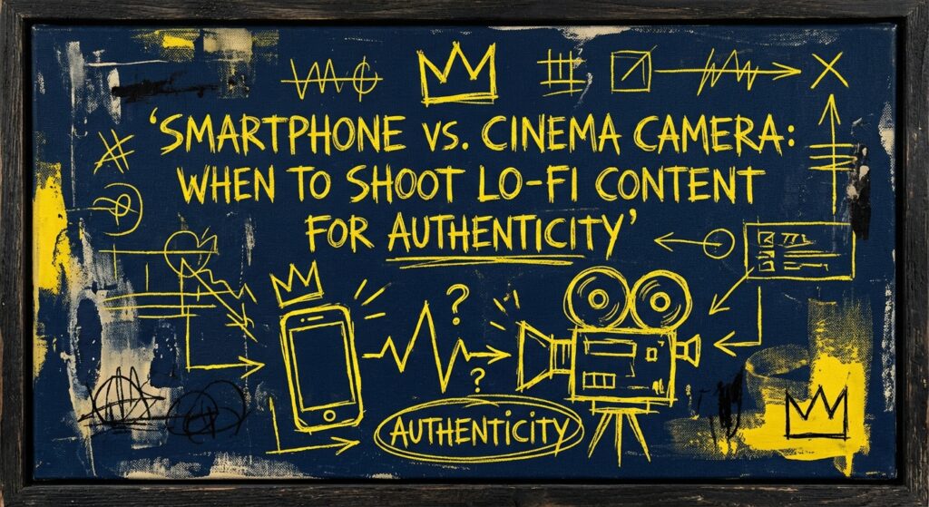 A split image showing a political candidate being filmed by a smartphone for social media and a cinema camera for a TV ad.