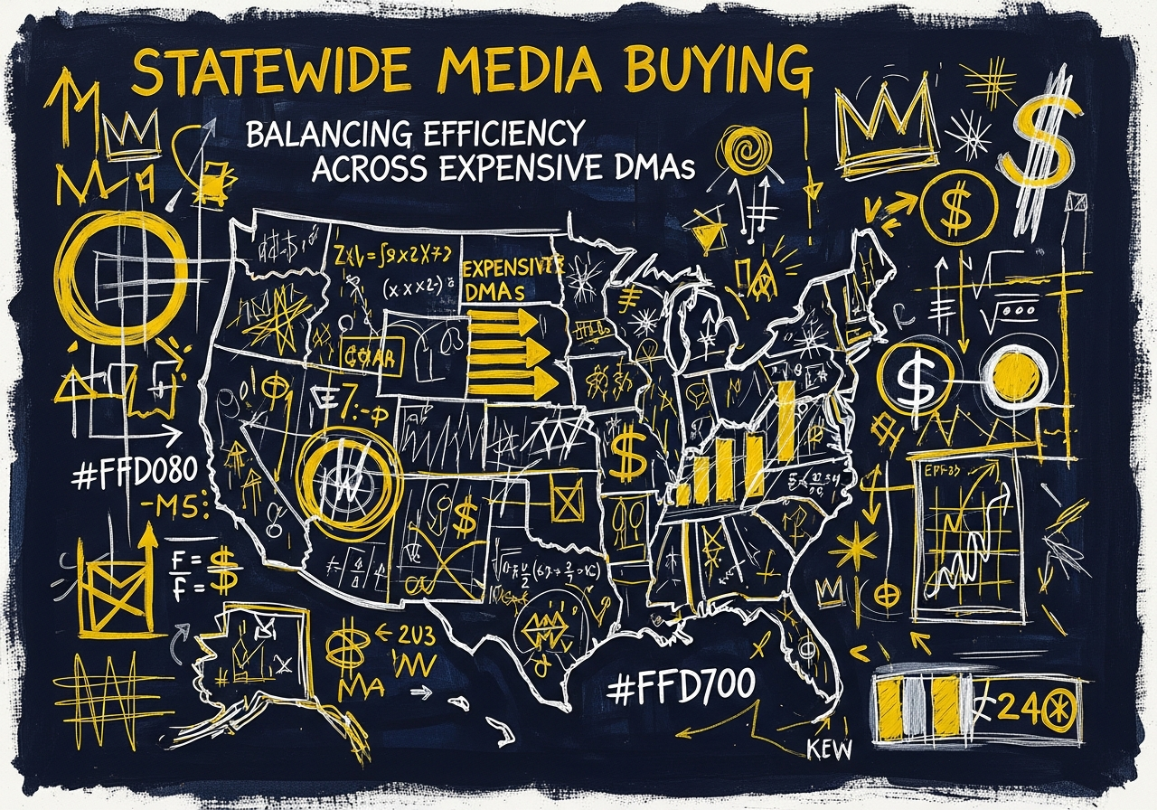 Democratic campaign strategists analyzing media buying data map
