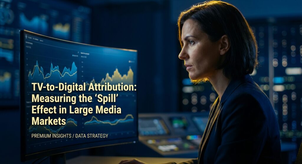 Dashboard showing TV-to-Digital Attribution metrics for a political campaign